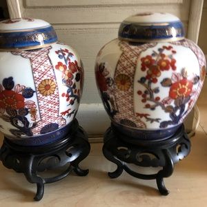 Chinese vases with gold trim